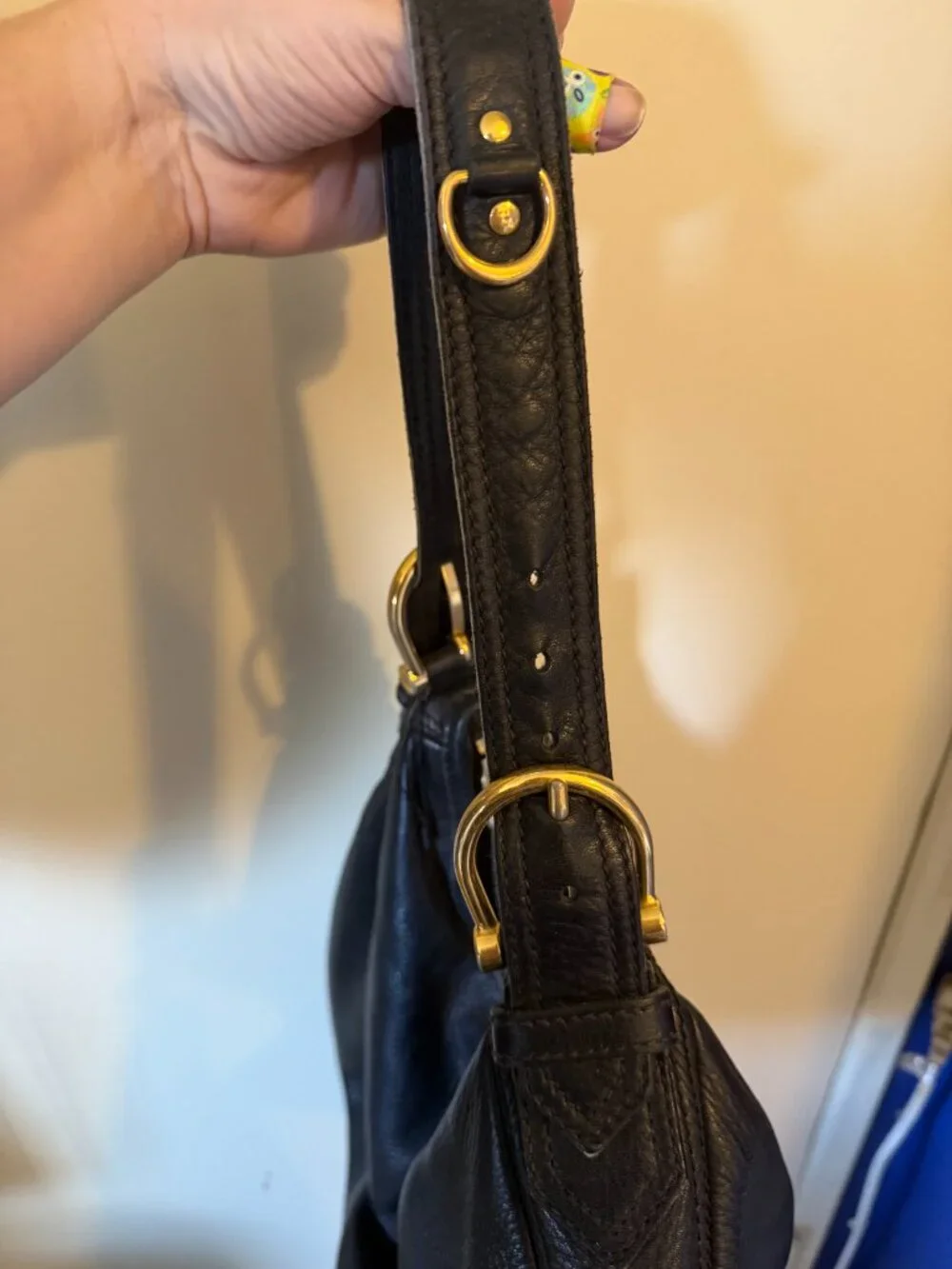 Burberry Black Leather Hobo Bag